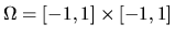 $\Omega = [-1,1] \times [-1,1]$