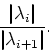 \begin{displaymath}\frac{\vert\lambda_i\vert}{\vert\lambda_{i+1}\vert}.
\end{displaymath}