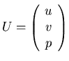 $U= \left ( \begin{array}{cc} u\\ v\\ p\end{array}\right )$