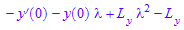 - D(y)(0) - y(0)*`&lambda;` + L[y]*`&lambda;`^2 - L[y]